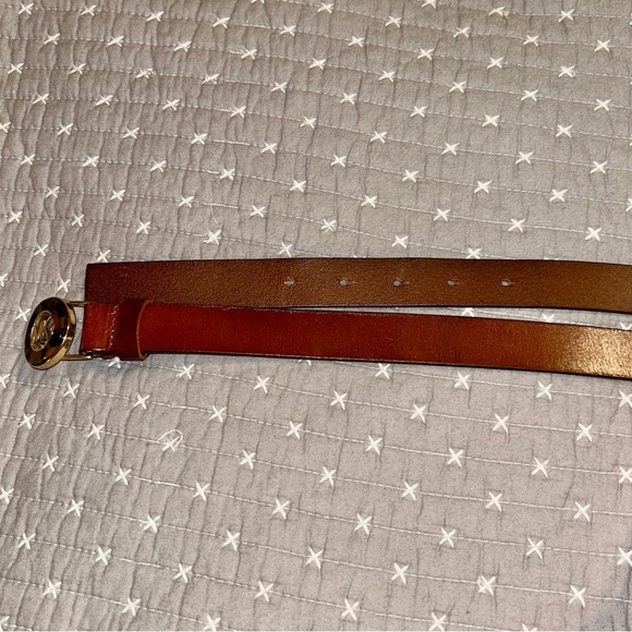 Michael Kors Tan Leather Belt with Tortoise Shell Accent - Picture 5 of 6